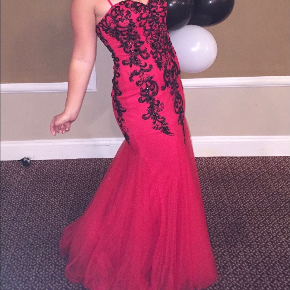 Long black and red dress